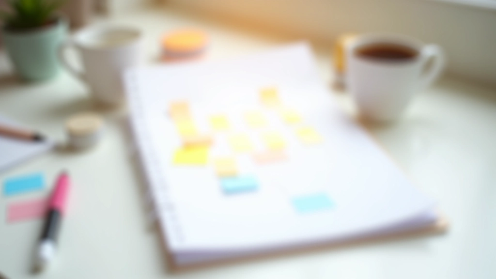 Calendrier mensuel avec des notes sur un bureau organisé, montrant un plan d'économies
